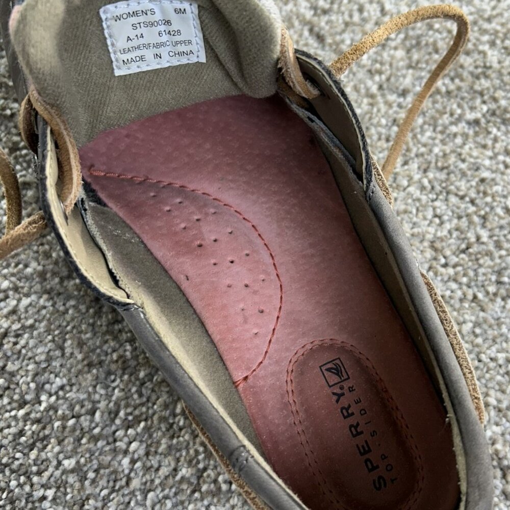 Sperry Top -Sider Women's Boat Shoes Gray Leather Multi Colored Size 6M STS90026 - Picture 11 of 11